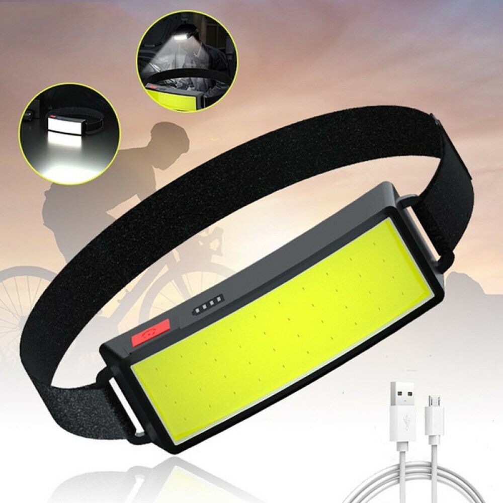 [Stock] COB Soft Lighting Headlamp, USB Rechargeable Fishing Lamp, Outdoor Camping Head-mounted Headlamp