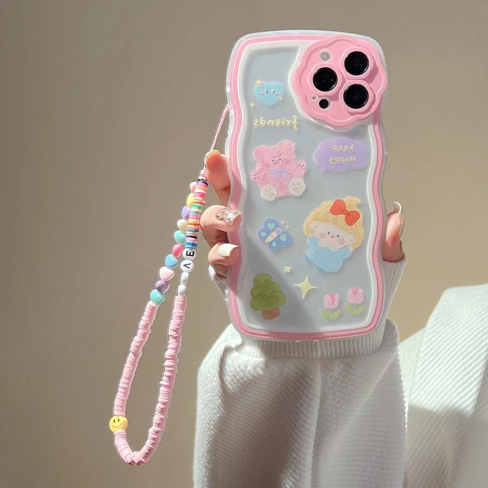 Ốp Điện Thoại tpu Mềm Họa Tiết Cô Gái Và Chú Gấu Cho Iphone 12 pro max 11 pro max xs max 7 Plus Xr x 13 pro max