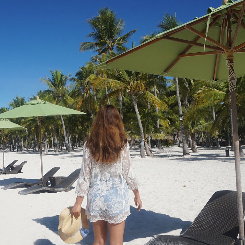 Áo Khoác Kimono Đi Biển Phối Ren Xuyên Thấu Thời Trang Mùa Hè Cho Nữ