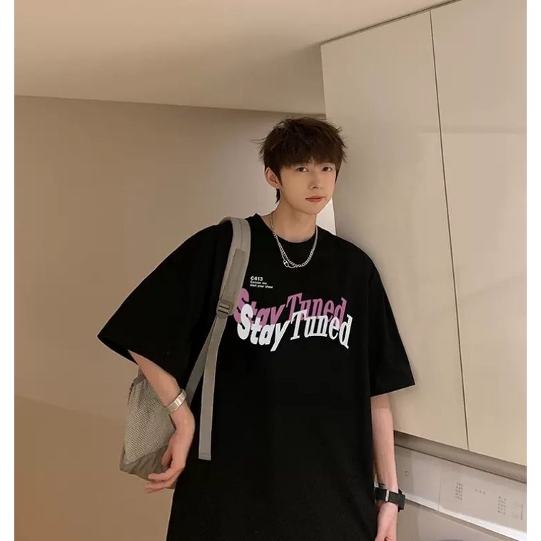 Áo thun tay lỡ unisex Stay Tuned