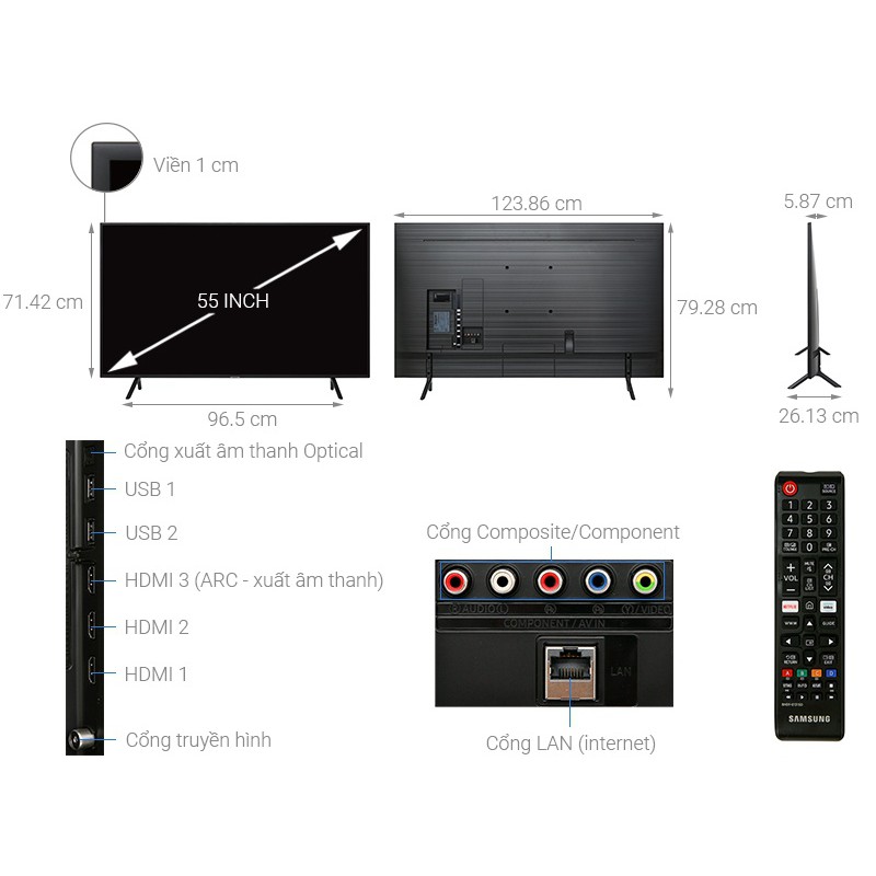 4k Tivi Samsung 55 inch UA55RU7100 Smart UHD | BigBuy360 - bigbuy360.vn