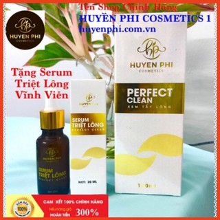 COMBO KEM TẨY LÔNG PERFECT CLEAN + SERUM TRIỆT LÔNG VĨNH VIỄN ( CHÍNH HÃNG HUYỀN PHI ) freeship