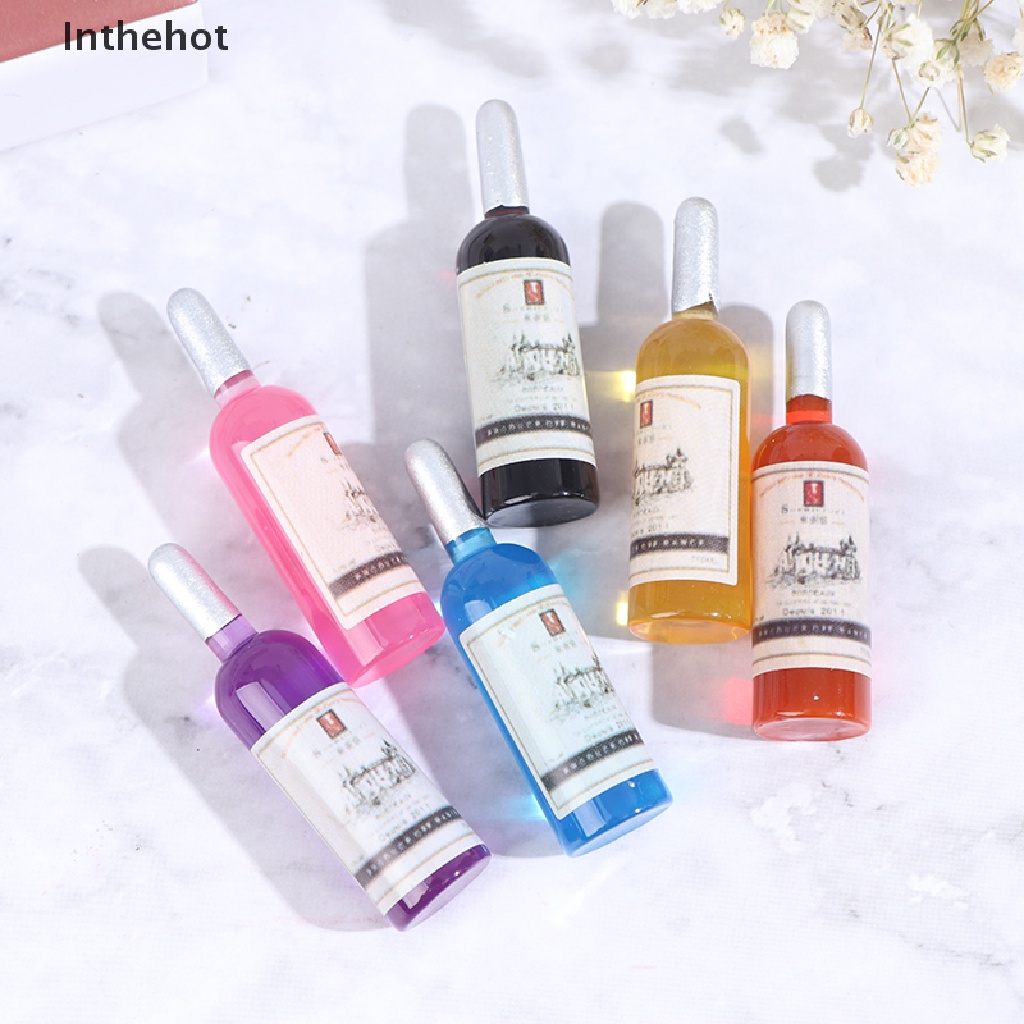 Set 10 mô hình chai rượu mini tỉ lệ 1:6 1:12 trang trí nhà búp bê