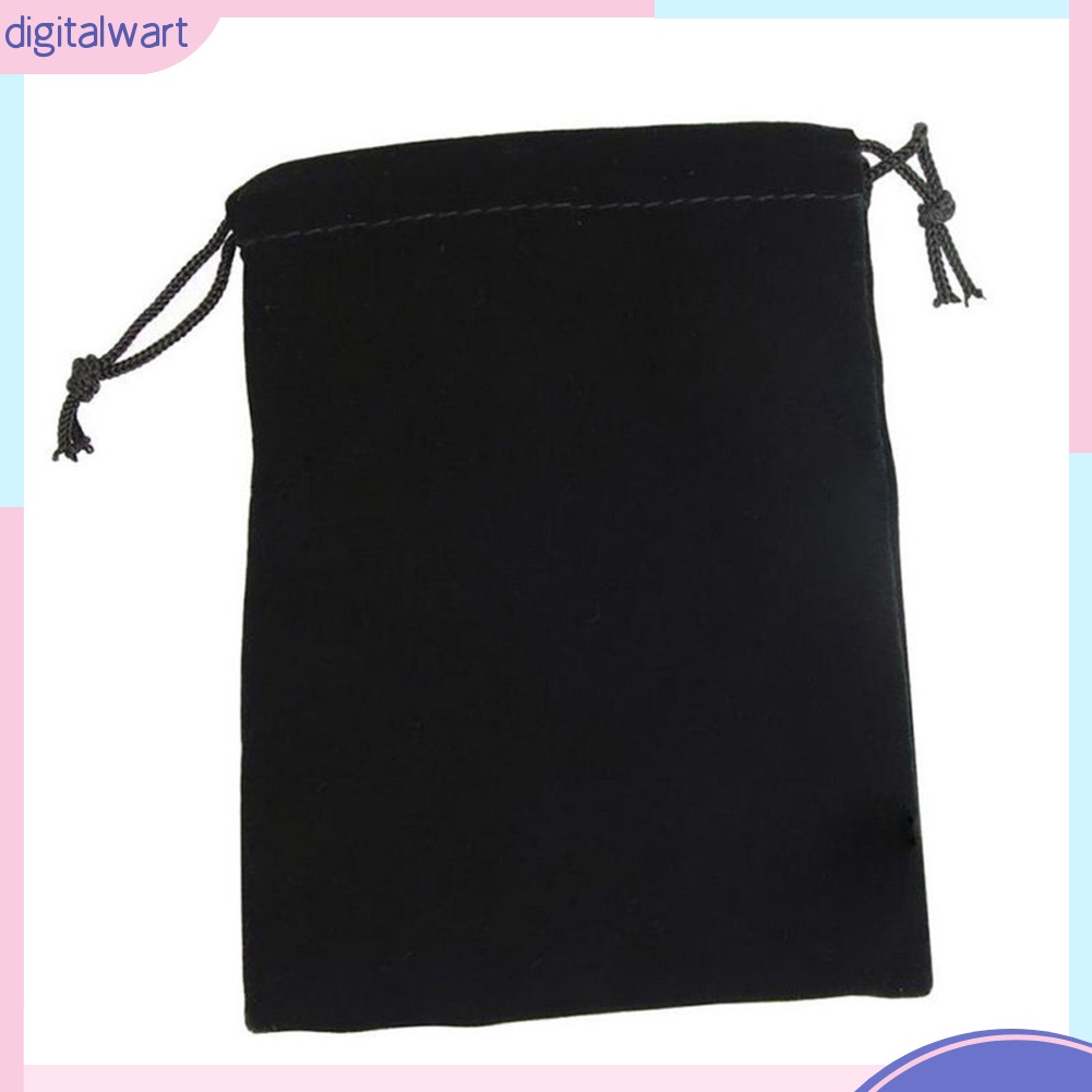 Túi Vải Nhung Dây Rút Màu Đen Xinh Xắn
