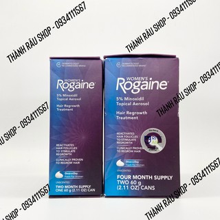 [Hàng Mỹ] Hỗ Trợ Mọc Tóc Nữ Dạng Bọt Women's Rogaine 5% Minixidil Bộ 2 chai x 60g