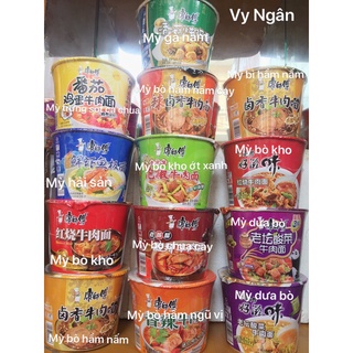 Mì tôm Trung Quốc hiệu thầy Khang loại bát, có nhiều vị