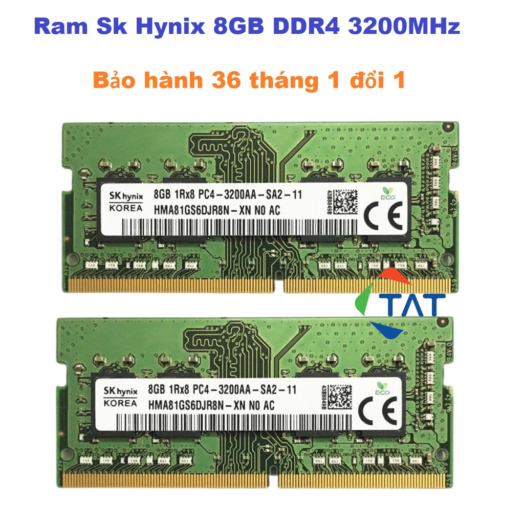 Ram Laptop DDR4 8GB SK Hynix 3200MHz Chính Hãng - Mới Bảo hành 36 tháng