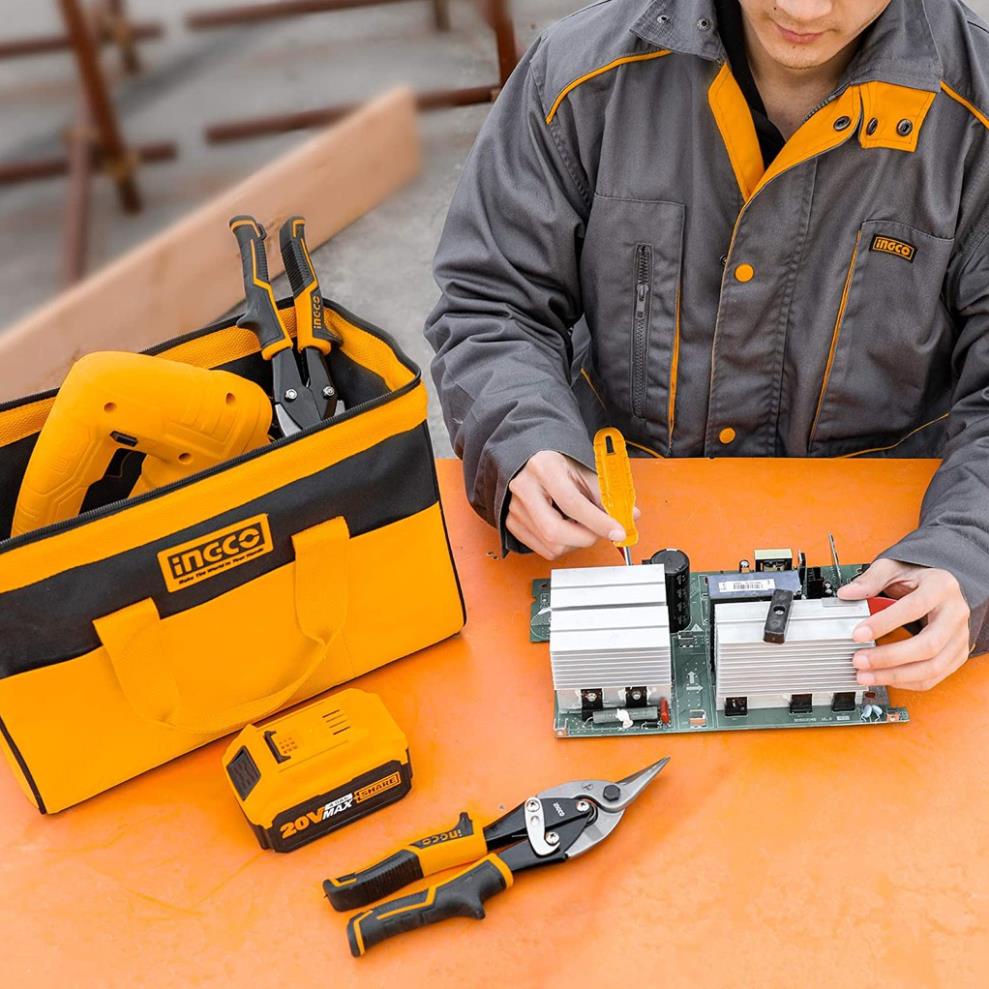 Túi Total THT26131 rộng 13 inch chứa dụng cụ giỏ đồ nghề cho cơ khí, điện lạnh, công trình, vải polyester 2 lớp 5.0