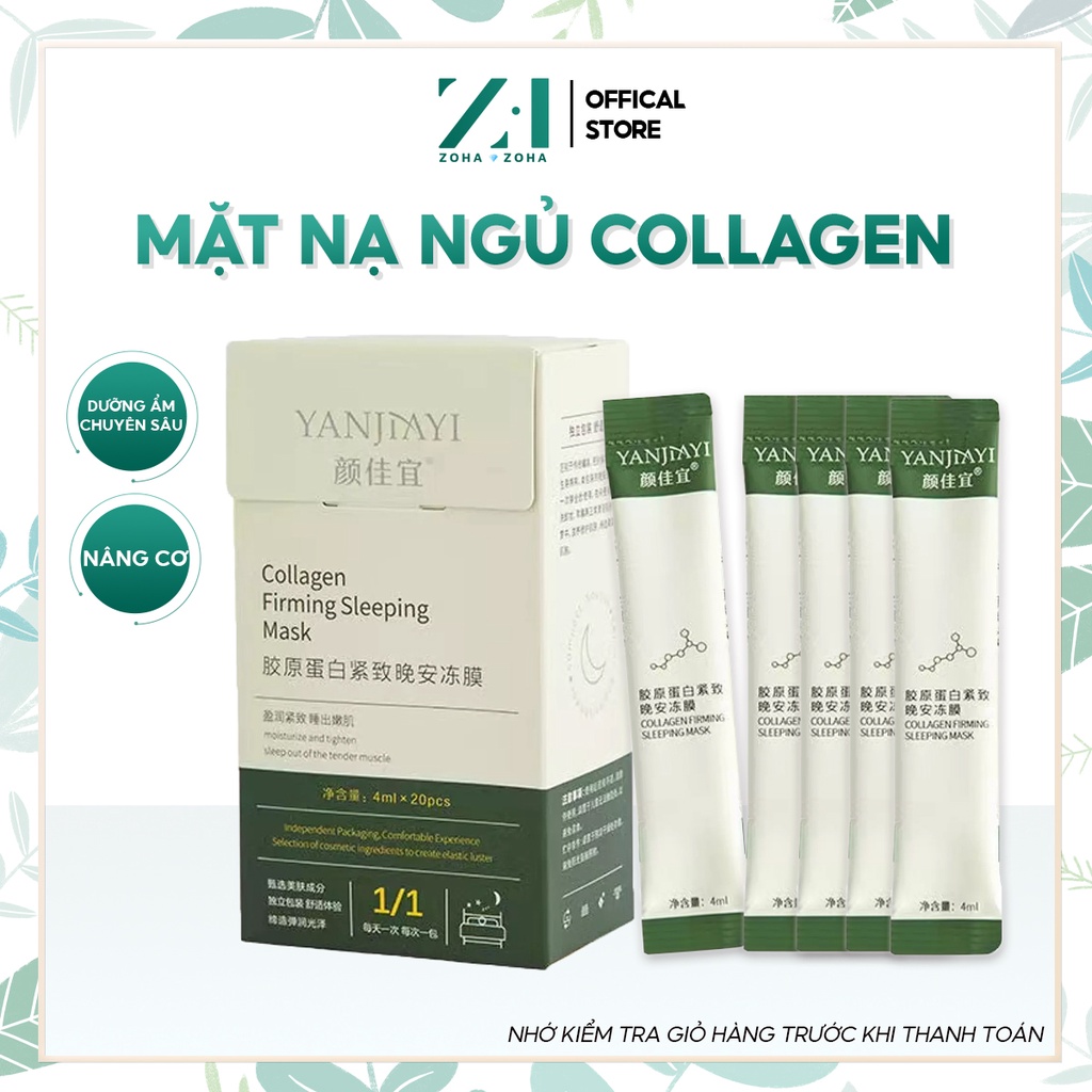 Hộp 20 gói mặt nạ ngủ collagen dạng gel YOUR SKIN làm săn chắc và chống lão hóa da dưỡng ẩm chuyên sâu giúp da sáng hồng