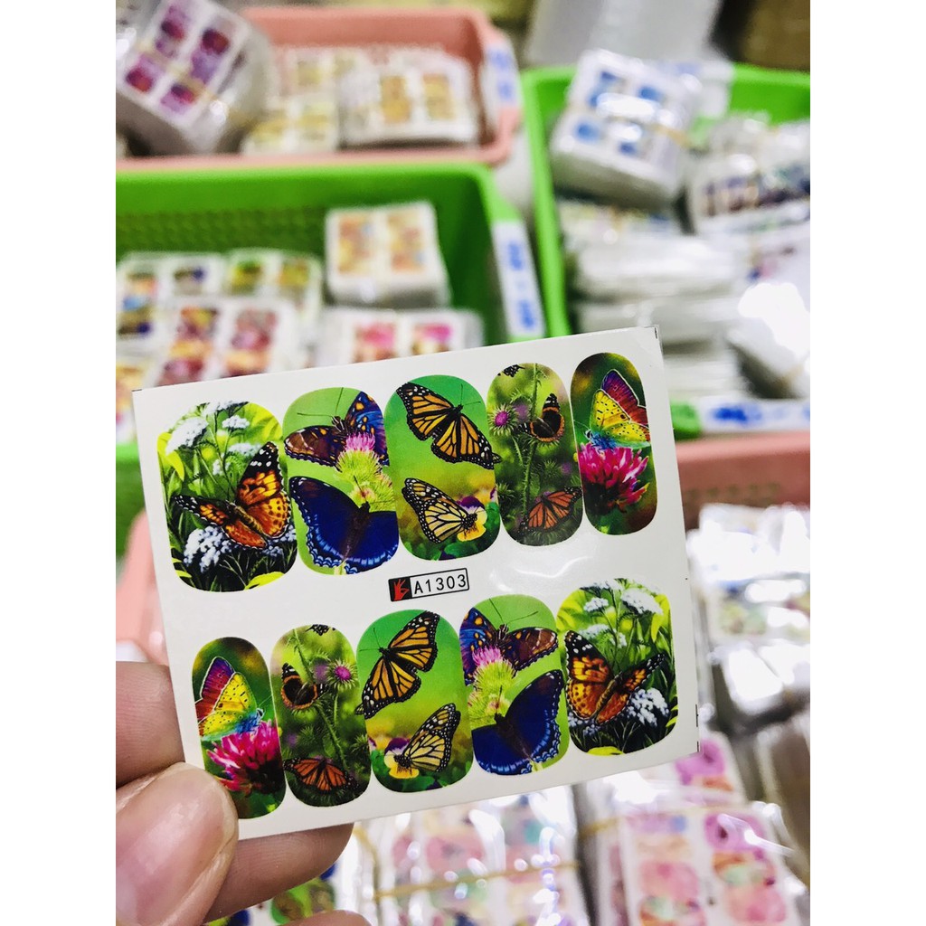 Stick nước 3D hoạ tiết bướm, miếng dán trang trí móng Thiên Di Nail