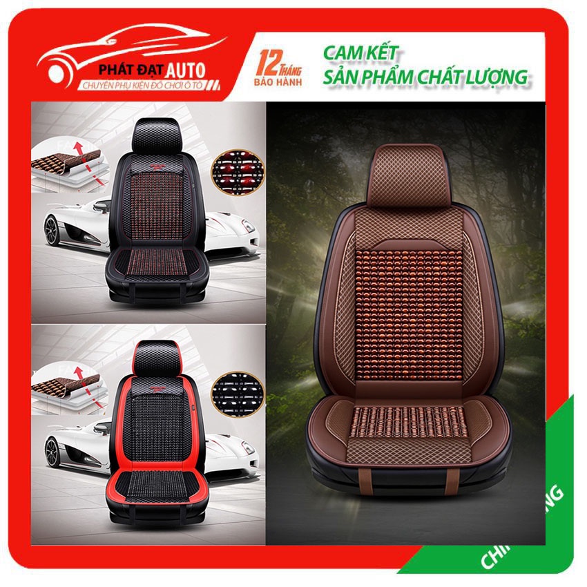 Bọc Ghế Ô Tô ⚡️FREESHIP⚡️ Tựa Lưng Ô Tô - Áo Ghế Ô Tô, Lót Liền Hạt Gỗ Trơn Nhẵn, Cao Cấp