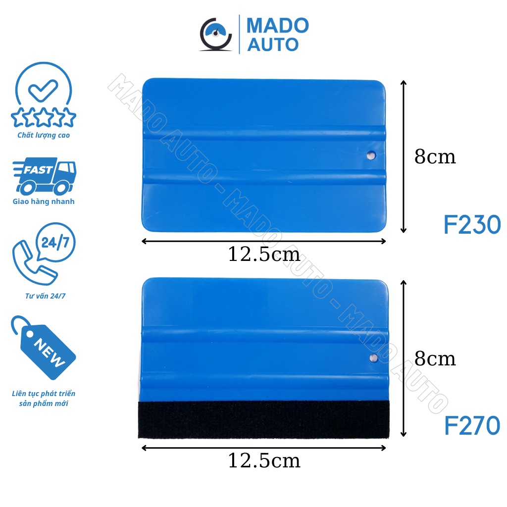 Dụng cụ gạt nhựa cao cấp hình chữ nhật Dán Decal ô tô xe máy Laptop điện thoại MADO AUTO F230 F270
