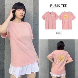Áo thun tay lỡ KITTO Rubik Unisex - 100% Cotton - Màu Hồng
