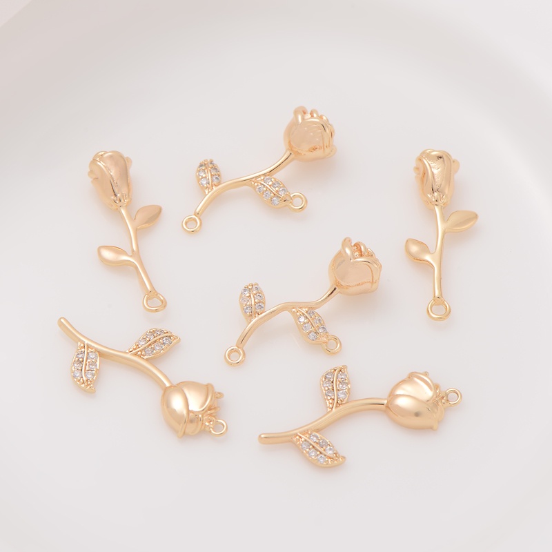 Mặt Dây Chuyền Hình Hoa Hồng Bằng Đồng 14K Thời Trang