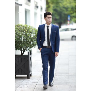 VINLO💗[Đẹp_Độc_Rẻ][Set AL9]Áo Vest nam màu Xanh tím than kẻ nhẹ cao cấp, body kiểu Hàn Quốc