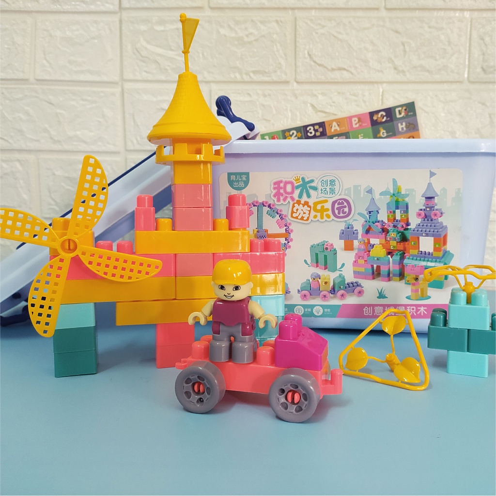 Hộp Đồ Chơi Lắp Ráp Xếp Hình Lego Làm Từ Nhựa ABS Cao Cấp An Toàn Bản Màu Hiện Đại Dành Cho Bé Yêu