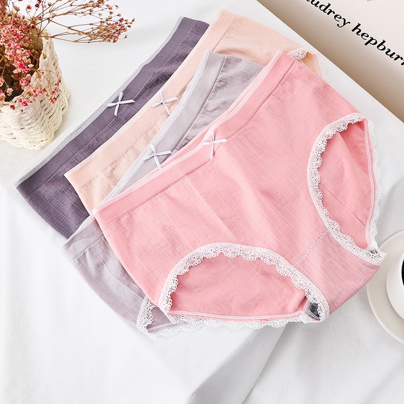 Hộp 5 Quần Chíp Nữ Hồng Hạc Viền Ren Co Dãn 4 Chiều - Sịp Nữ Cao Cấp DL3