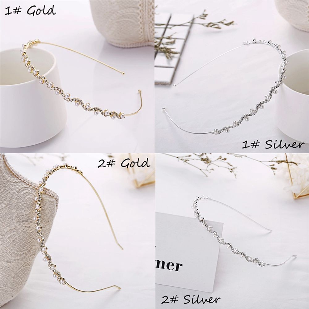 Băng đô hợp kim đính đá và ngọc trai xinh xắn cho nữ