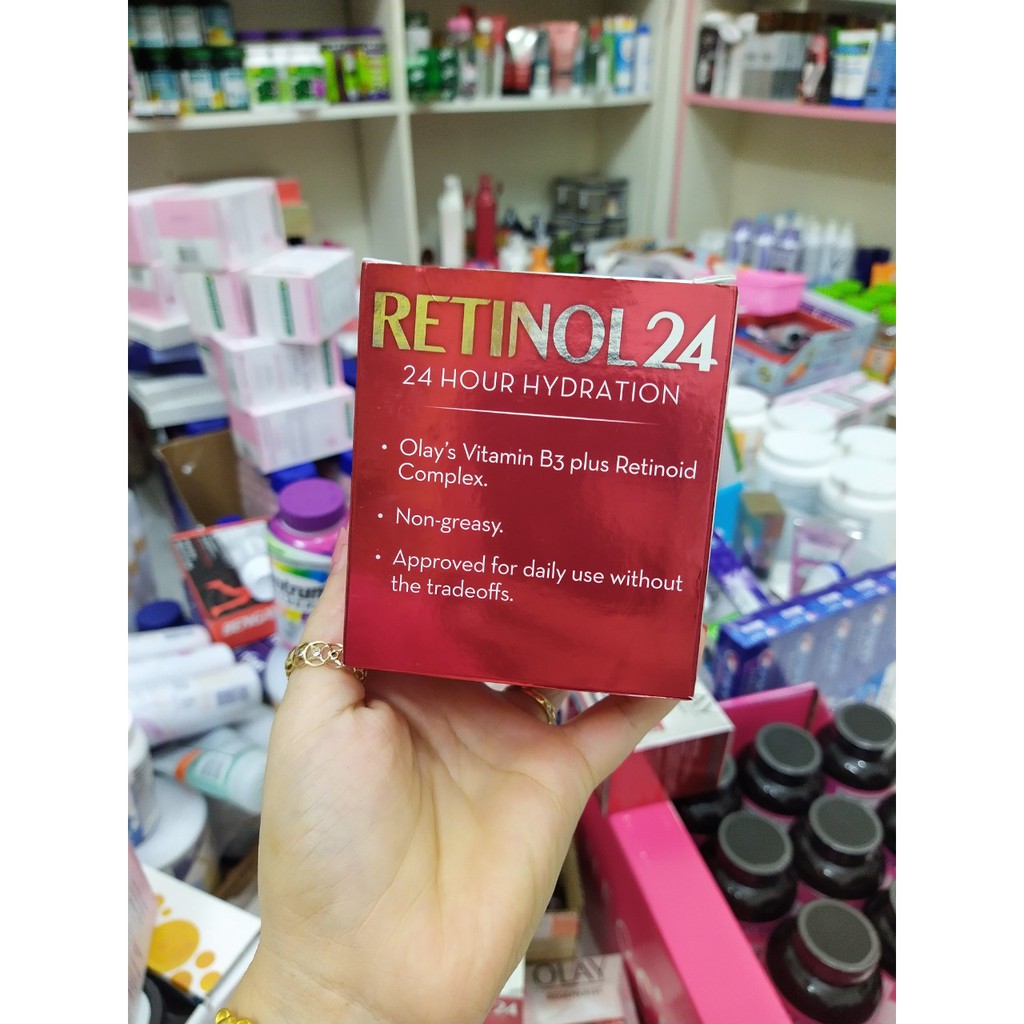 [Hàng Mỹ] Kem Olay trắng sáng và cấp ẩm da Olay Regenerist Retinol 24 Night Moisturizer Fragrance-Free (48g)