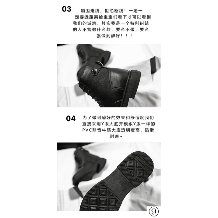 Giày Bốt Martin Lót Lông Cừu Dày Dặn Màu Đen Phong Cách Anh Quốc Thời Trang Thu Đông 2022 Cho Nữ