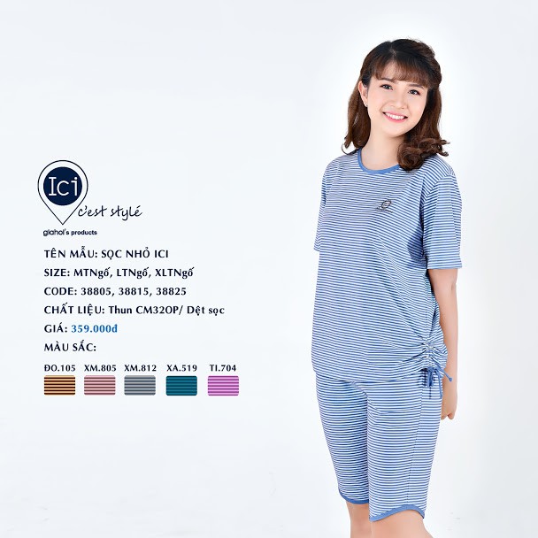 Đồ bộ mặc nhà quần áo rộng ngố ôm Gia Hồi
