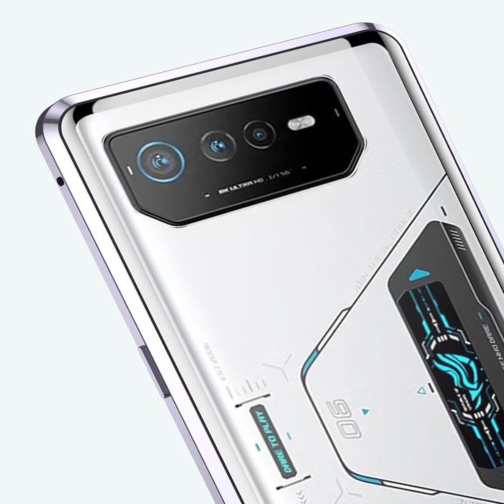 Ốp Điện Thoại Kính Cường Lực Hai Mặt Viền Kim Loại Màu Trắng Cho ROG phone 6 6 Pro ASUS ROG 6 ROG6 Pro