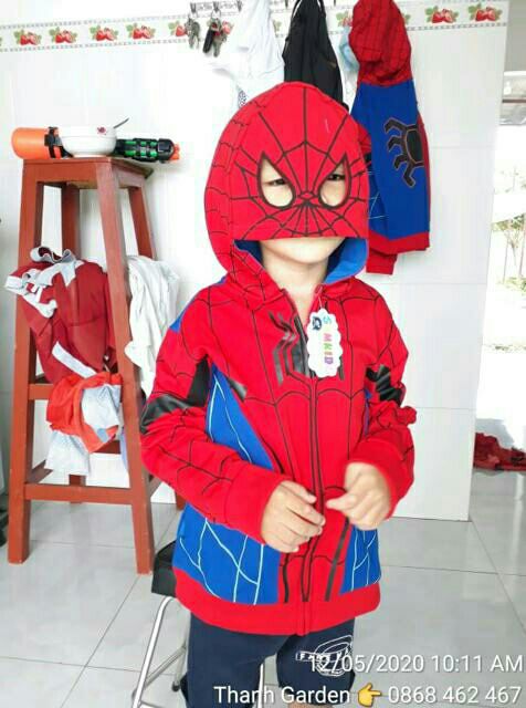 Áo Khoác Spider man người nhện Samkids