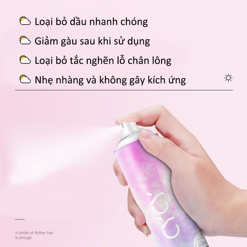 【Xác thực】 Dầu gôi khô xịt gội khô không cần nước cho tóc bết dầu 200ml