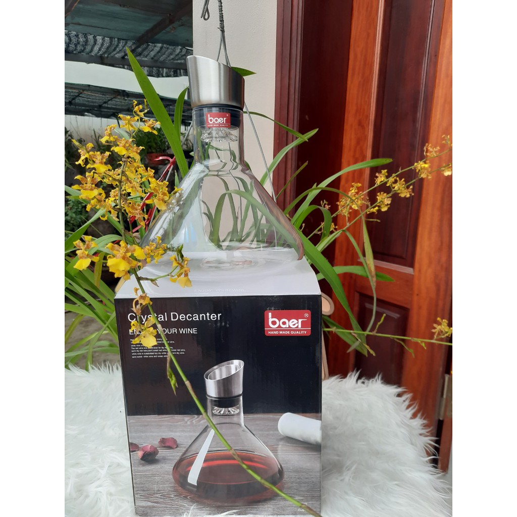 Decanter hình thác nước - Bình thở rượu vang có nắp  MS 038 1500ml