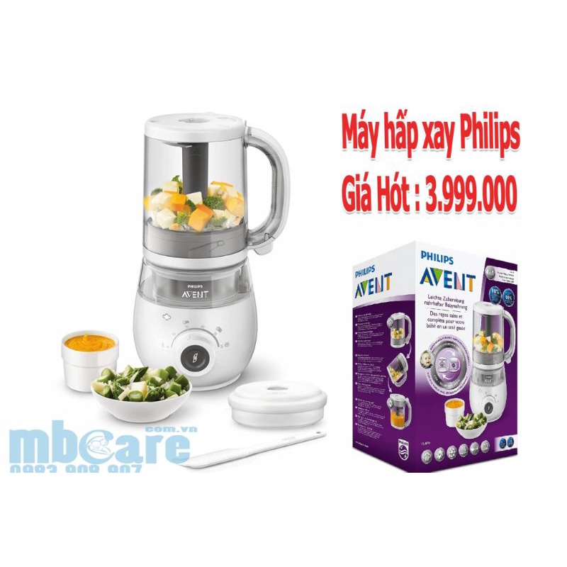 Máy Hấp Và Xay Thức Ăn 4 trong 1 Philips Avent SCF875/02 Chính hãng