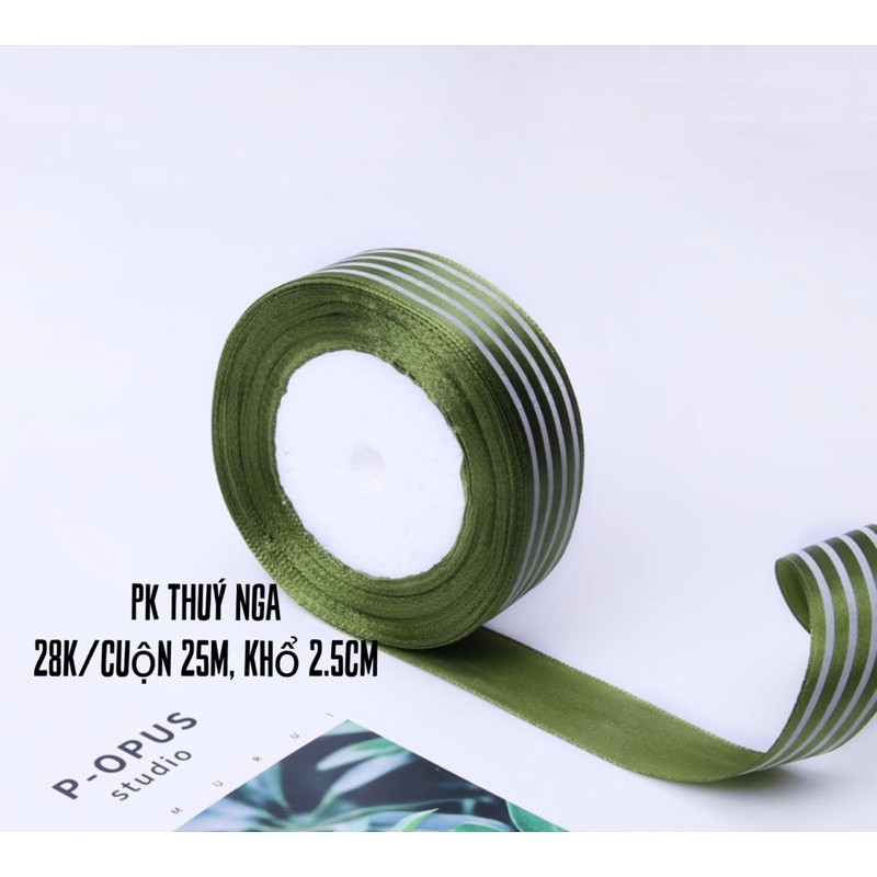 RUYBANG SỌC 2.5CM-25M TRANG TRÍ BÁNH KEM