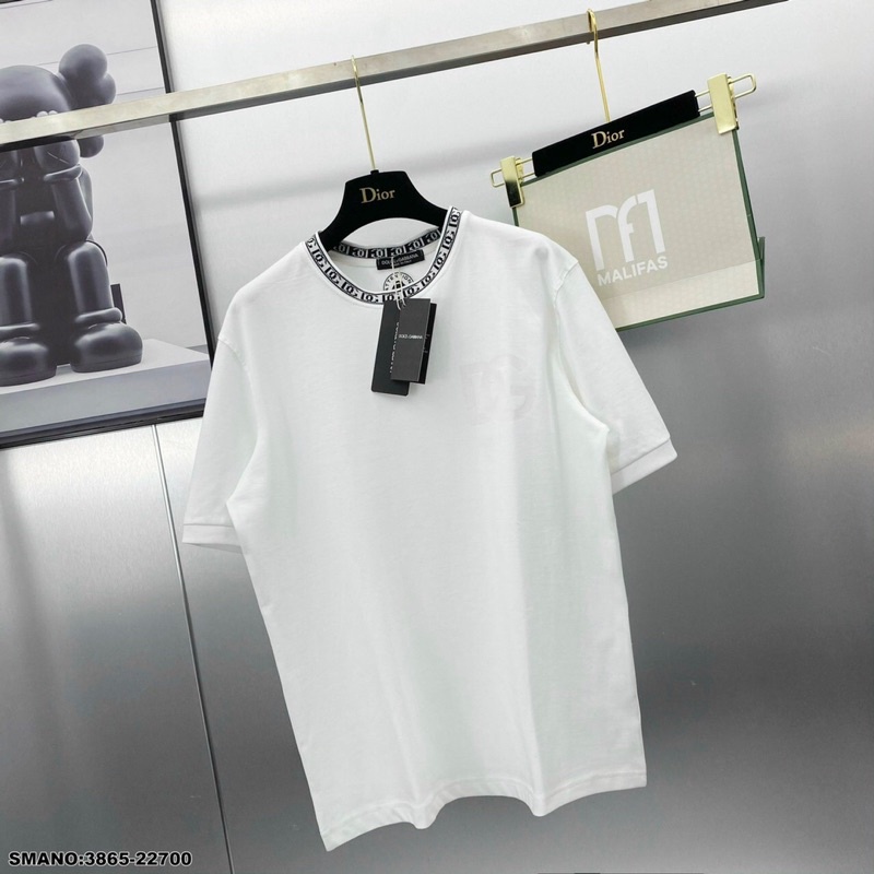Áo T-SHIRT nam DG phối chữ viền cổ -Áo phông nam DG hàng SPF
