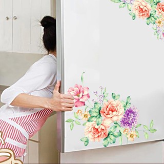 Decal dán tường hình hoa mẫu đơn