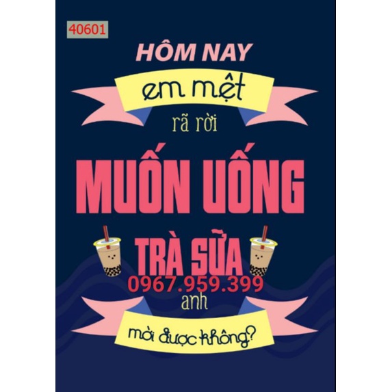 Tranh 3D trang trí quán cà phê trà sữa trà chanh