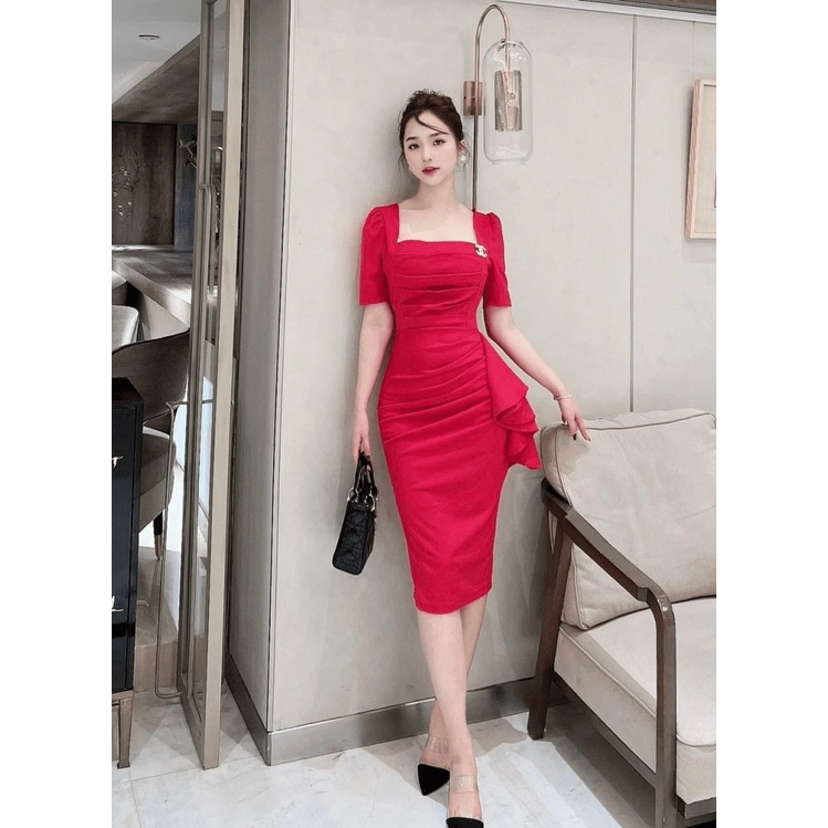 (Mẫu Mới) Siêu Phẩm --- Mẫu Đầm UMI Bèo Hông Cực Tinh Tế Với Thiết Kế Dáng Ôm -&gt;Sự Lựa Chọn Đúng Đắn Cho Chị Em UP h.h.p