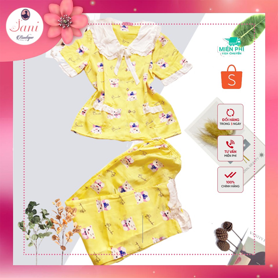 Đồ Ngủ Pijama Lụa Satin 💓𝗙𝗥𝗘𝗘𝗦𝗛𝗜𝗣💓 Tay Ngắn, Quần Dài Siêu Xinh Sanh Chảnh Hàn Quốc -