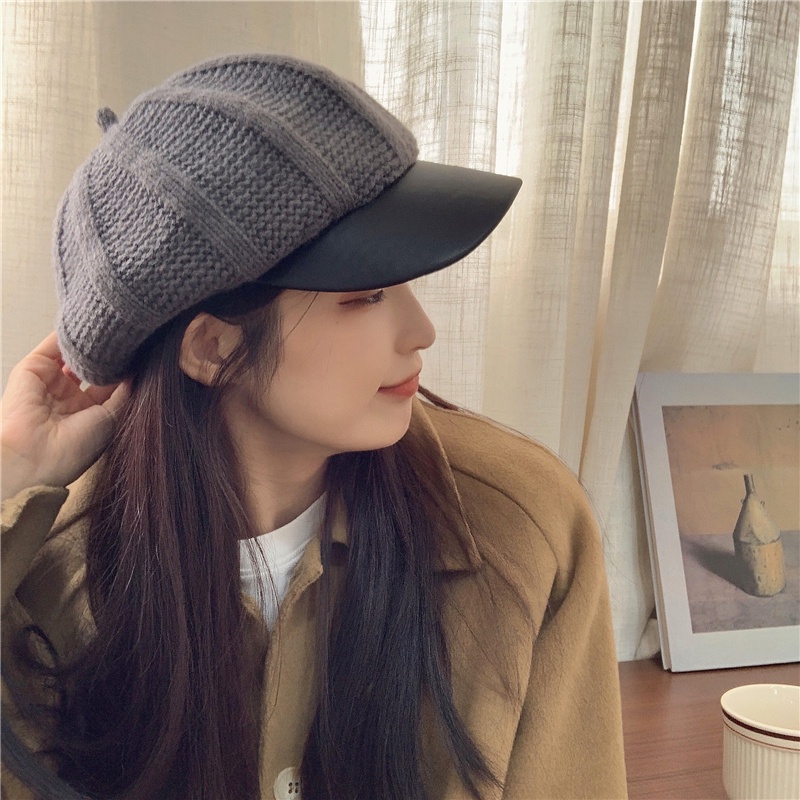 Mũ Beret Dệt Kim Phong Cách Retro Xinh Xắn Cho Nữ
