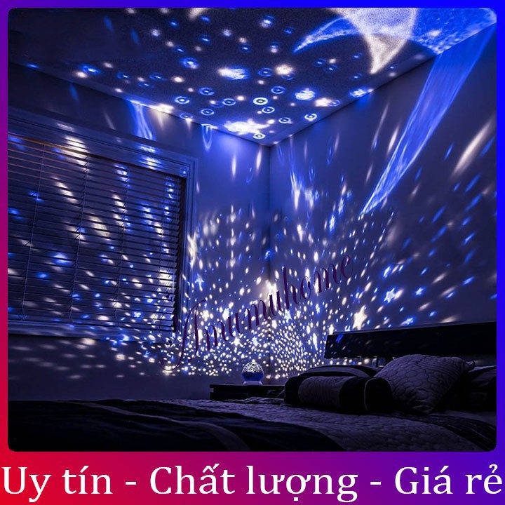 Đèn ngủ chiếu sáng ban đêm sao vũ trụ xoay 360 độ