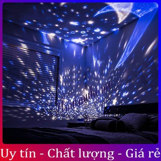 Đèn ngủ chiếu sáng ban đêm sao vũ trụ xoay 360 độ