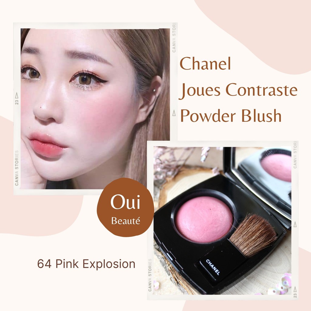 Phấn má hồng Chanel Joues Contraste Powder Blush màu 64 Pink Explosion 4g Ouibeaute