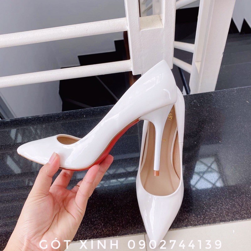 Giày cao gót mũi nhọn đế đỏ cao cấp 3 màu 9p và 11p