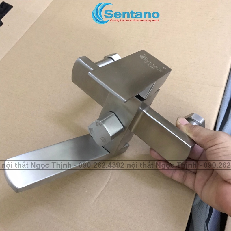 [RẺ VÔ ĐỊCH] Bộ sen cây tắm NÓNG Lạnh kiểu VUÔNG (Dòng Mới) STN-119 inox sus304 Điều chỉnh được chiều cao