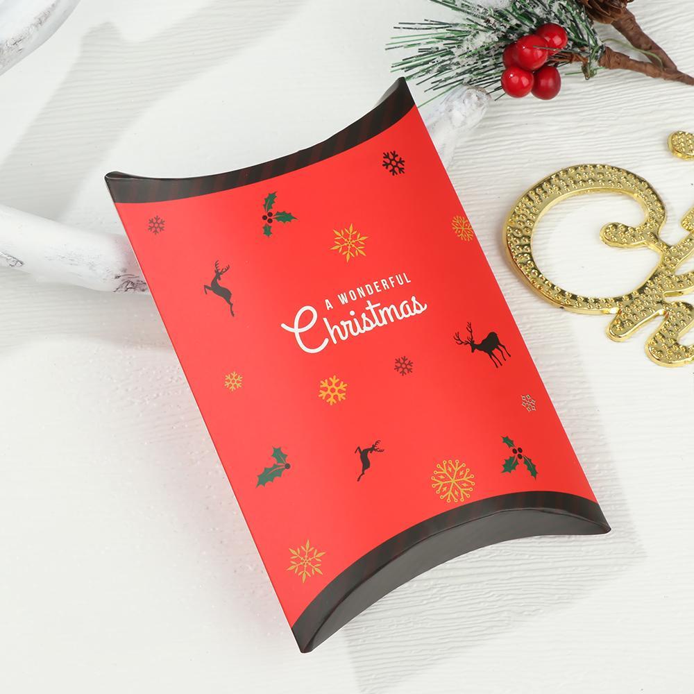ZAIJIE24 5 / 10 Hộp Giấy Đựng Kẹo Hình Cái Gối Dùng Làm Quà Giáng Sinh Mới