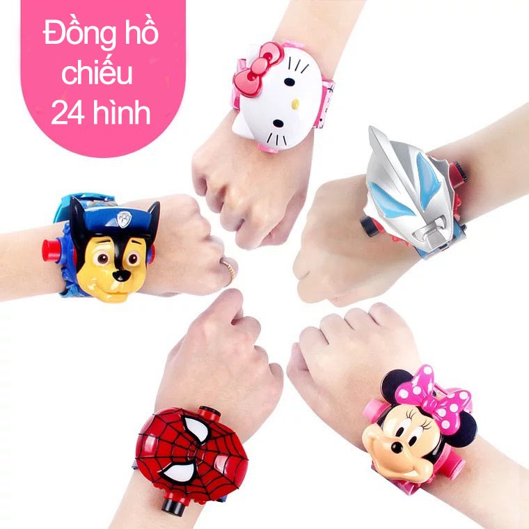 Đồng hồ điện tử đeo tay chiếu 24 hình 3D Projector Watch cô chuột Minnie Mouse