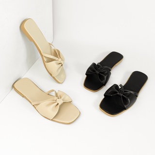Dép nữ thời trang Sunnieshoes & Erosska 2021 quai ngang thắt nơ
