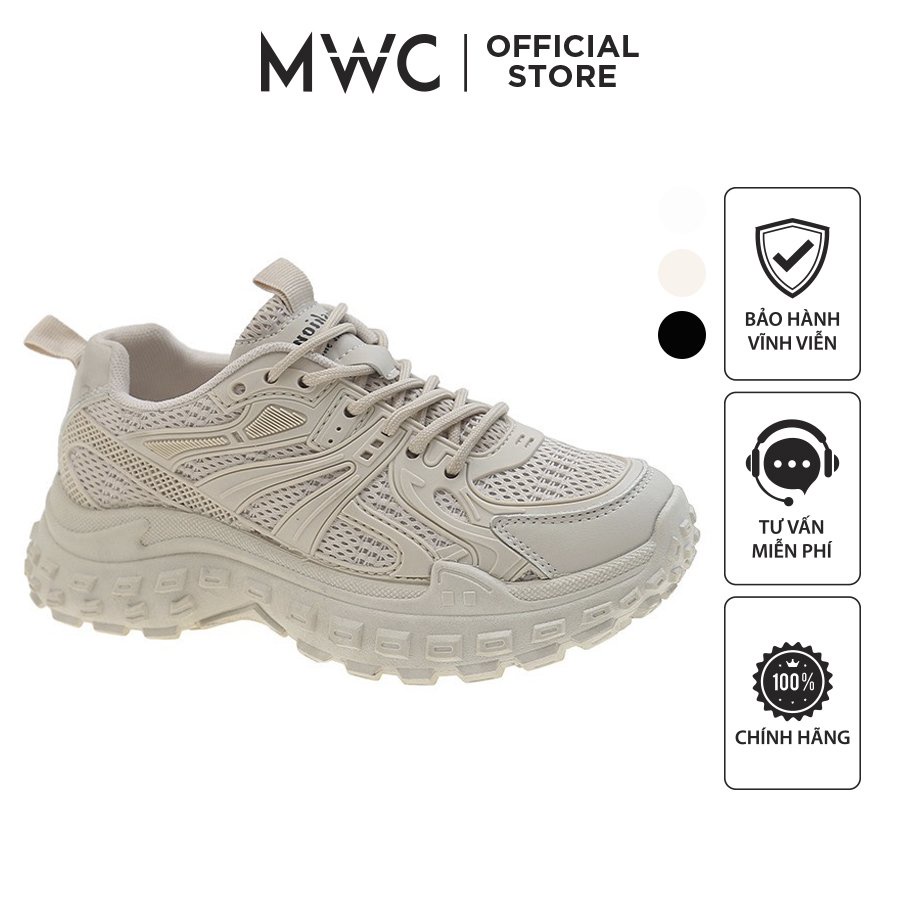 Giày MWC 0723 - Giày Thể Thao Nữ, Sneaker Da Siêu Êm Chân Đế Độn 4CM Hot Trend