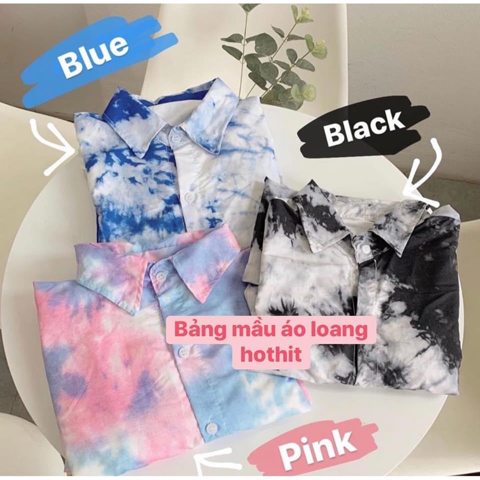 Áo sơ mi loang đen form rộng bigsize somi cộc tay ulzzang nam nữ unisex cá tính | BigBuy360 - bigbuy360.vn