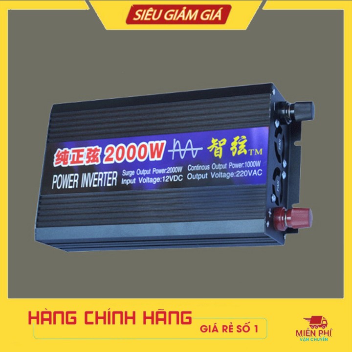 Bộ Chuyển Đổi Nguồn Điện Sin Chuẩn 12V Lên 220V 2000W