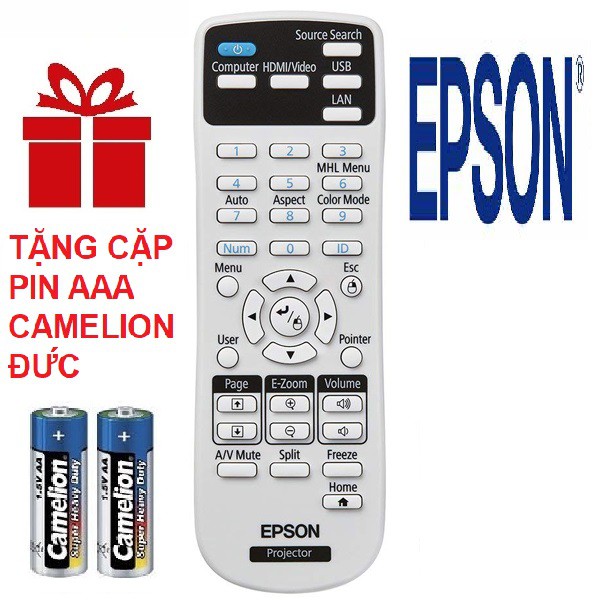 Remote máy chiếu EPSON mẫu 1 - Điều khiển máy chiếu EPSON mẫu 1 - PROJECTOR (Hàng hãng - tặng pin)