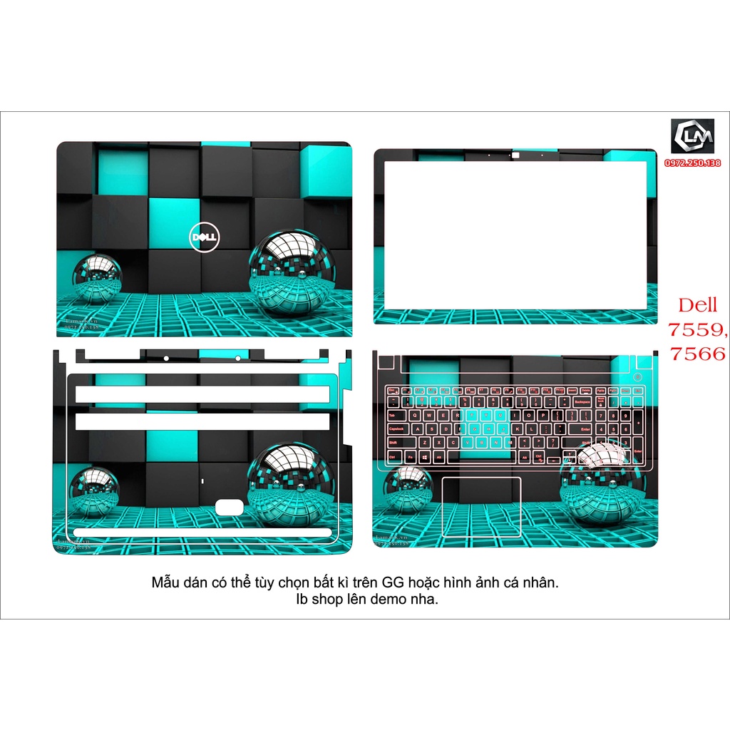 Skin dán cho laptop Dell inspiron 7559 theo yêu cầu, tùy chọn hình bất kì trên GG hoặc hình ảnh cá nhân.